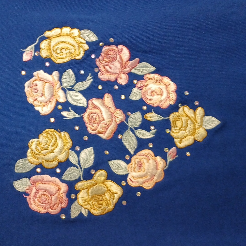 Quacker Factory Women's Shirt 3/4 Sleeves  Heart Floral Design Size Large - Picture 3 of 5